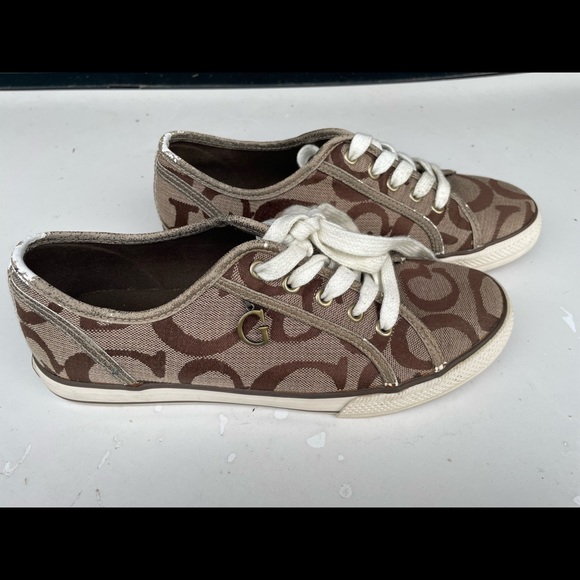 GUESS Brown logo sneakers Size 9 - Picture 3 of 12